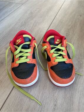 Vintage Nike Dunk Low TD Orange Blaze Cactus Toddler 6C Sneakers Rare Y2K